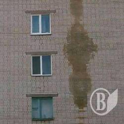 Лайно стікало по стіні будинку плямою на всі 9 поверхів Лайно стікало по стіні будинку плямою на всі 9 поверхів