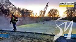 Забетоновано монолітну плиту прогонової будови мосту через Лисогір на Н-07 Забетоновано монолітну плиту прогонової будови мосту через Лисогір на Н-07