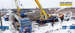 Продовжується монтаж балок прогонової  будови на мосту через Снов